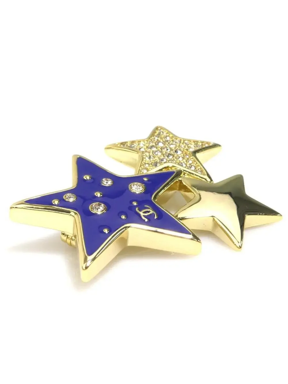 Auth Chanel Cc Logo Star Motif Brooch #293940C38B